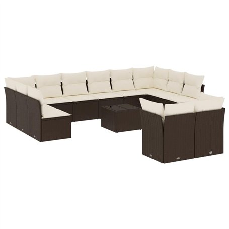 vidaXL Salon de Jardin avec Coussins 13 pcs