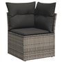 vidaXL Salon de Jardin avec Coussins 11 pcs, Canapés avec Pieds Réglables, Ensemble de Meubles d'Extérieur Patio Terrasse, Gris 
