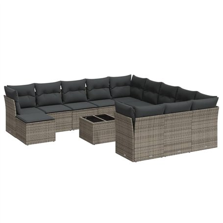 vidaXL Salon de Jardin avec Coussins 13 pcs