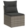 vidaXL Salon de Jardin avec Coussins 13 pcs, Canapés avec Pieds Réglables, Ensemble de Meubles d'Extérieur Patio Terrasse, Gris 