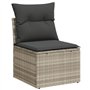 vidaXL Salon de Jardin avec Coussins 8 pcs, Canapés avec Pieds Réglables, Ensemble de Meubles d'Extérieur Patio Terrasse, Gris C
