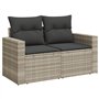 vidaXL Salon de Jardin avec Coussins 8 pcs, Canapés avec Pieds Réglables, Ensemble de Meubles d'Extérieur Patio Terrasse, Gris C