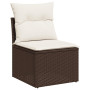 vidaXL Salon de Jardin avec Coussins 12 pcs, Canapés avec Pieds Réglables, Ensemble de Meubles d'Extérieur Patio Terrasse, Marro