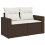 vidaXL Salon de Jardin avec Coussins 12 pcs, Canapés avec Pieds Réglables, Ensemble de Meubles d'Extérieur Patio Terrasse, Marro