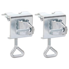 vidaXL Pinces à parasol pour Balcon 2 pcs 32 mm Acier support de parasol de Balcon support de Parapluie de Balcon Pince de paras