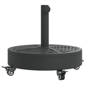 vidaXL Base de Parasol avec Roues pour mâts Ø38 / 48 mm 27 kg Rond