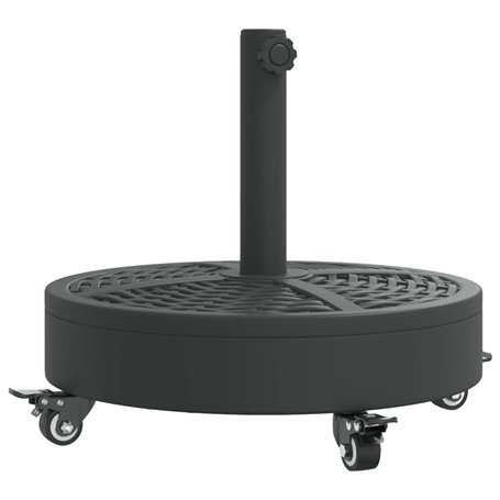 vidaXL Base de Parasol avec Roues pour mâts Ø38 / 48 mm 27 kg Rond