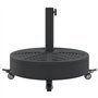 vidaXL Base de Parasol avec Roues pour mâts Ø38 / 48 mm 27 kg Rond, Base de Parasol, Pied de Parasol de terrasse, Porte-Parasol,