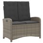 vidaXL Ensemble à Manger de Jardin avec Coussins 2 pcs, Table de Terrasse, Meubles de Patio, Mobilier d'Extérieur, Gris Résine T