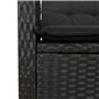 vidaXL Ensemble à Manger de Jardin avec Coussins 2pcs, Table de Terrasse, Meubles de Patio, Mobilier d'Extérieur, Noir Résine Tr