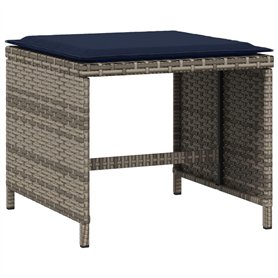 vidaXL Tabourets de Jardin avec Coussins Lot de 4 Gris résine tressée