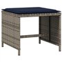 vidaXL Tabourets de Jardin avec Coussins Lot de 4 Gris résine tressée