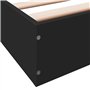 vidaXL Cadre de Lit Double Noir 160x200 cm en Bois d'Ingénierie - Meuble de Chambre à Coucher, Sommier, Lit de Palette à Panneau