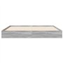 VidaXL Cadre de Lit Sonoma Gris 120x200 cm en Bois d'Ingénierie - Meuble de Chambre à Coucher, Sommier, Lit Double à Panneaux