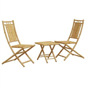 vidaXL Ensemble de Bistro 3 pcs Bambou
