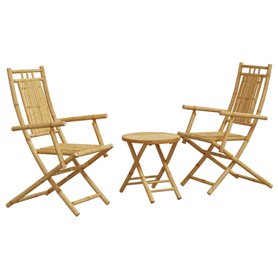 vidaXL Ensemble de Bistro 3 pcs Bambou