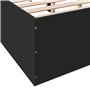 vidaXL Cadre de lit Noir 160x200 cm Bois d'ingénierie, Meuble de Chambre à Coucher, sommier, lit à Panneaux, lit, lit Double, li