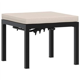 vidaXL Tabouret de Jardin avec Coussin Noir Acier Enduit de Poudre