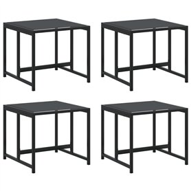 vidaXL Tabourets de Jardin 4 pcs Noir Acier et textilène