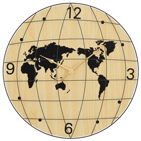 vidaXL Horloge Murale Jaune et Noir Ø50 cm Bois d'ingénierie