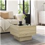 vidaXL Table d'appoint avec miroir LED Infinity – Table basse moderne en chêne Sonoma avec lumières RVB et bois d'ingénierie – 4