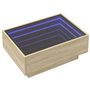 vidaXL Table basse avec lumières LED – Table d'appoint moderne en chêne Sonoma pour salon 70 x 50 x 30 cm