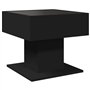 vidaXL Table basse noire avec lumières LED RVB - Bois d'ingénierie - 50 x 50 x 45 cm - Pour salon/chambre à coucher