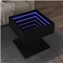 vidaXL Table basse noire avec lumières LED RVB - Bois d'ingénierie - 50 x 50 x 45 cm - Pour salon/chambre à coucher
