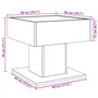 vidaXL Table basse noire avec lumières LED RVB - Bois d'ingénierie - 50 x 50 x 45 cm - Pour salon/chambre à coucher