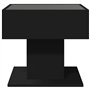 vidaXL Table basse noire avec lumières LED RVB - Bois d'ingénierie - 50 x 50 x 45 cm - Pour salon/chambre à coucher