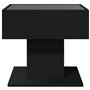 vidaXL Table basse noire avec lumières LED RVB - Bois d'ingénierie - 50 x 50 x 45 cm - Pour salon/chambre à coucher