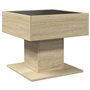 vidaXL Table basse avec lumières LED – Chêne Sonoma, bois d'ingénierie, utilisation intérieure, ambiance RVB, utilisation multif