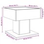 vidaXL Table basse - Miroir LED Infinity - Bois d'ingénierie - Gris béton - 50 x 50 x 45 cm - RVB - Moderne - Pour salon, chambr