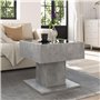 vidaXL Table basse - Miroir LED Infinity - Bois d'ingénierie - Gris béton - 50 x 50 x 45 cm - RVB - Moderne - Pour salon, chambr