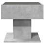 vidaXL Table basse - Miroir LED Infinity - Bois d'ingénierie - Gris béton - 50 x 50 x 45 cm - RVB - Moderne - Pour salon, chambr