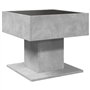 vidaXL Table basse - Miroir LED Infinity - Bois d'ingénierie - Gris béton - 50 x 50 x 45 cm - RVB - Moderne - Pour salon, chambr