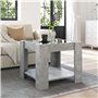 vidaXL Table basse LED avec miroir infini LED, table basse pour salon, bois gris béton