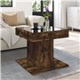 vidaXL Table basse avec miroir LED Infinity - Chêne fumé - Bois d'ingénierie - Design carré moderne - 50 x 50 x 45 cm