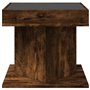 vidaXL Table basse avec miroir LED Infinity - Chêne fumé - Bois d'ingénierie - Design carré moderne - 50 x 50 x 45 cm