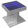 vidaXL Table basse en bois d'ingénierie Sonoma grise avec miroir LED Infinity - Meubles de salon modernes - 50 x 50 x 45 cm