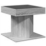 vidaXL Table basse en bois d'ingénierie Sonoma grise avec miroir LED Infinity - Meubles de salon modernes - 50 x 50 x 45 cm