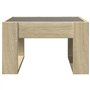 vidaXL Table basse avec miroir LED Infinity - Bois d'ingénierie - Chêne Sonoma - 50 x 53 x 30 cm - Salon / Chambre