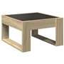 vidaXL Table basse avec miroir LED Infinity - Bois d'ingénierie - Chêne Sonoma - 50 x 53 x 30 cm - Salon / Chambre