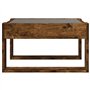vidaXL Table basse avec miroir LED Infinity - Chêne fumé - Bois d'ingénierie - 50 x 53 x 30 cm - Pour chambre/salon - Lumières R