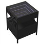 vidaXL Table de chevet LED Infinity noire 40 x 40 x 51 cm – Cadre en bois et métal avec lumières RVB
