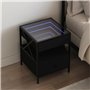 vidaXL Table de chevet LED Infinity noire 40 x 40 x 51 cm – Cadre en bois et métal avec lumières RVB