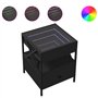 vidaXL Table de chevet LED Infinity noire 40 x 40 x 51 cm – Cadre en bois et métal avec lumières RVB