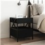 vidaXL Table de chevet LED Infinity noire 40 x 40 x 51 cm – Cadre en bois et métal avec lumières RVB