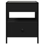 vidaXL Table de chevet LED Infinity noire 40 x 40 x 51 cm – Cadre en bois et métal avec lumières RVB