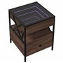 vidaXL Table de chevet en chêne marron – Table de nuit miroir LED Infinity 40 x 40 x 51 cm